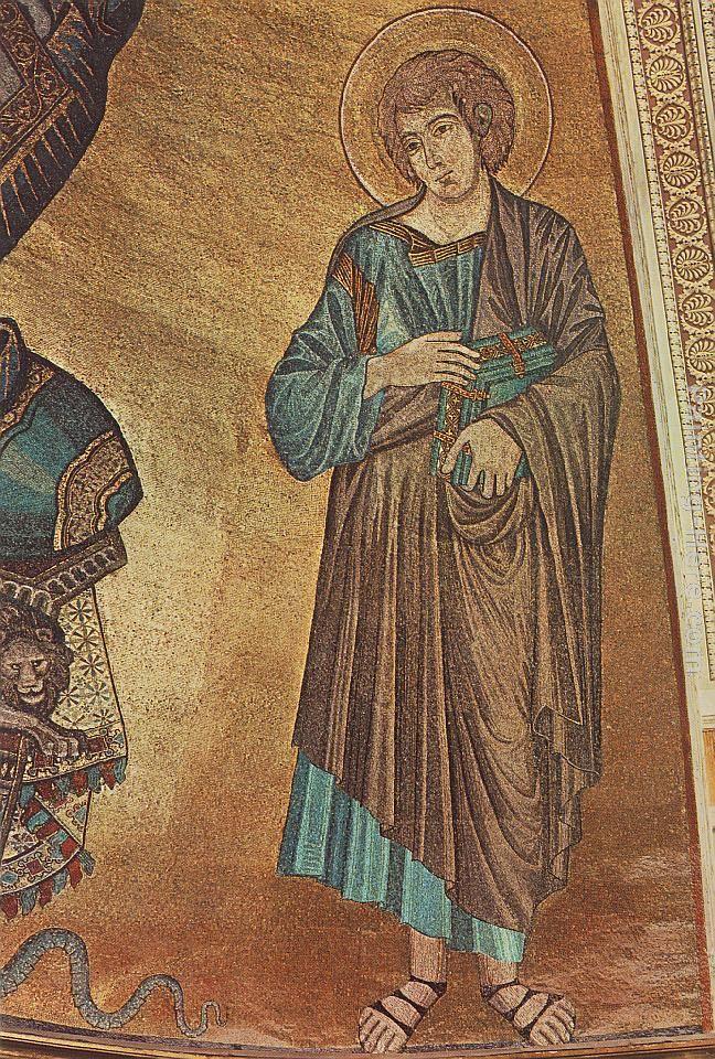 Giovanni Cimabue Christ Enthroned between the Virgin and St John the Evangelist (detail)